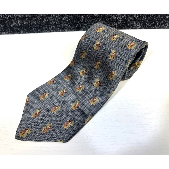 Bill Blass Necktie Silk Geometric Patterned Tie Designer Mens Fashion - Picture 1 of 5